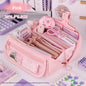 Girls Heart Prism Pencil Case, Large Capacity Elementary School Stationery Box, Girls Stationery Bag, Multifunctional Pencil Case