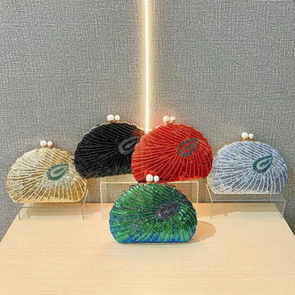 Elegant Retro Craft Beaded Evening Bag – Stylish Clutch Purse for Prom, Party, and Special Occasions