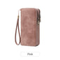 RFID anti-theft brush, women's long wallet, retro cow pattern organ card bag, large capacity clutch bag.