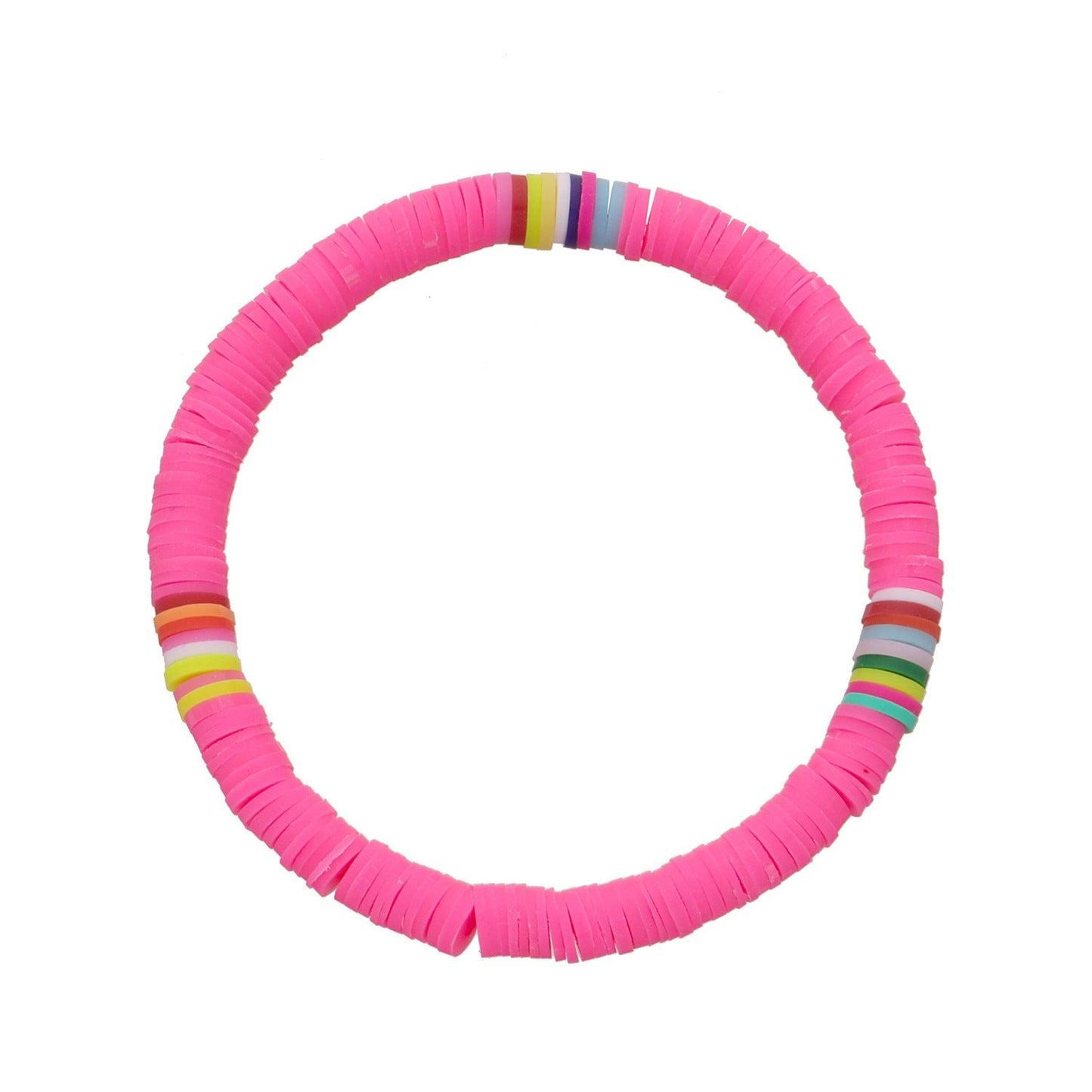 Polymer Clay Rainbow Stretch Bracelet