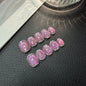 Popular Glass Beads Cat's Eye Short Round Bean Nail HandmadePress on Nails Wholesale