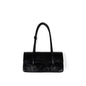 Design oil wax leather shoulder armpit bag, stylish tote bag, top handle purse for women