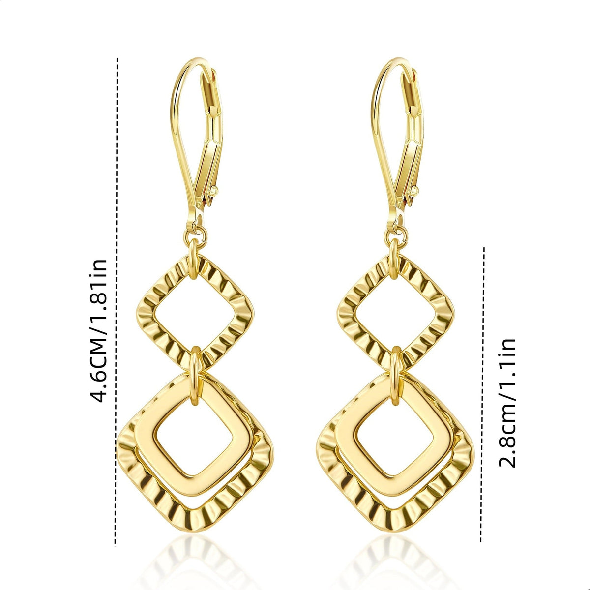 Brass real gold electroplating niche light luxury karst pleated earrings women's earrings
