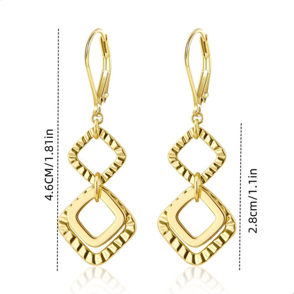 Brass real gold electroplating niche light luxury karst pleated earrings women's earrings