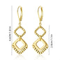 Brass real gold electroplating niche light luxury karst pleated earrings women's earrings