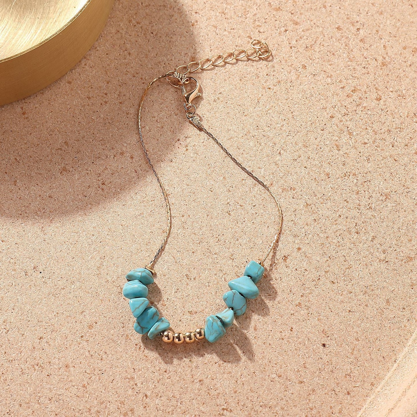 Turquoise Stone Vintage Anklet Jewelry