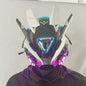 Punk mask round lights wing braids triangle lights music festival LED glow tech sense boy helmet Halloween