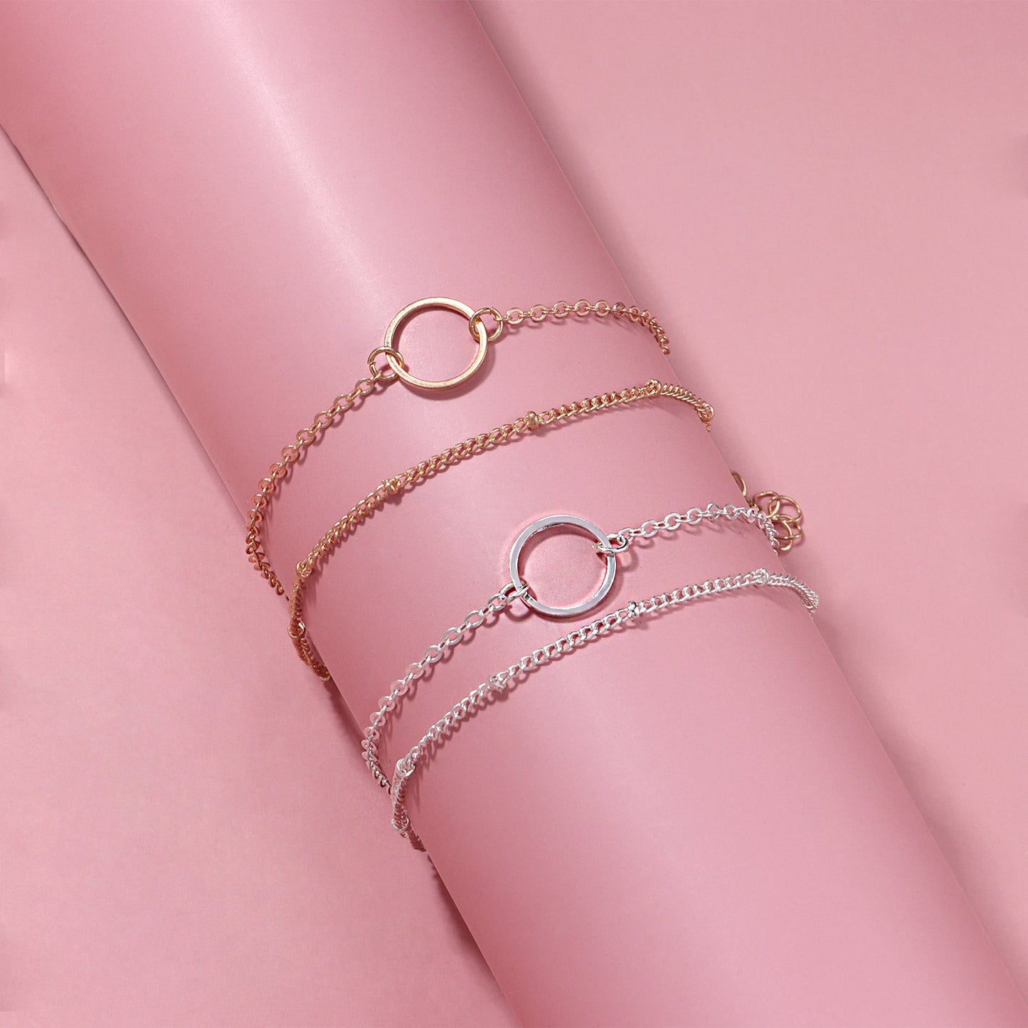 Two Layers Round Chain Bracelet