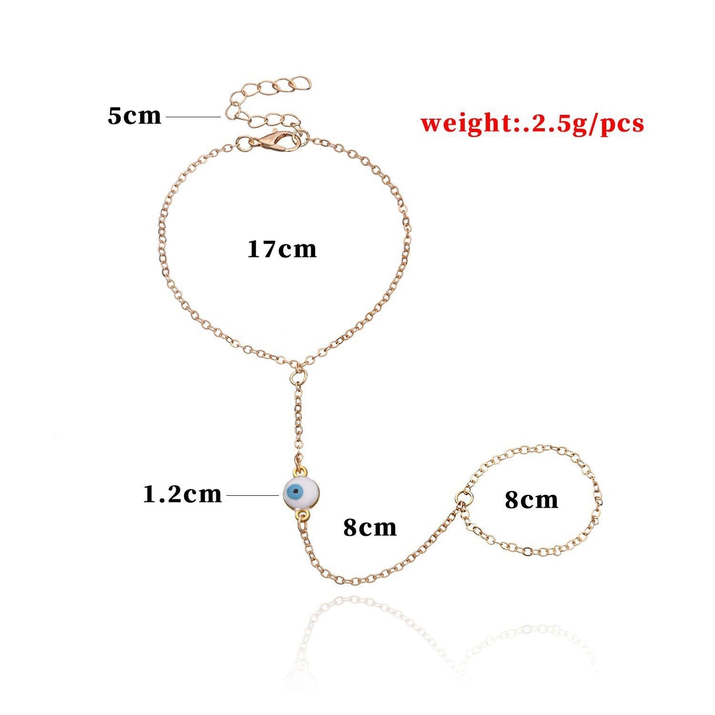 Enamel Evil Eye Charm Bracelet