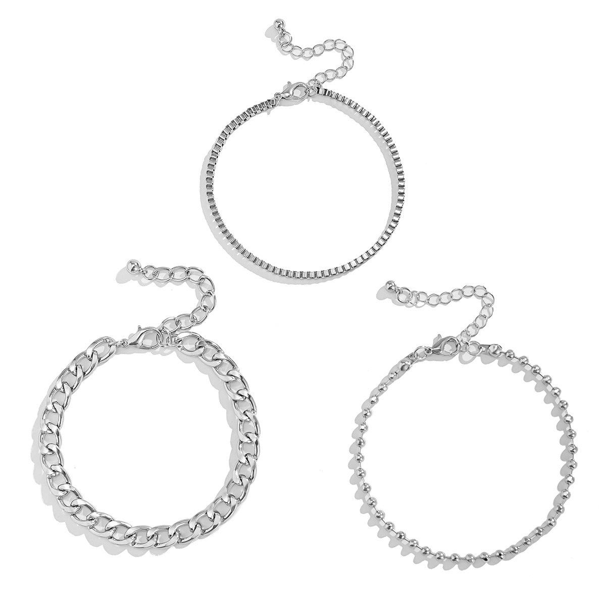 Hip Hop Punk Chain Bracelet Set