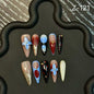 Handcrafted Engraved Color Colour Collision, Patch Press on Nails Wholesale