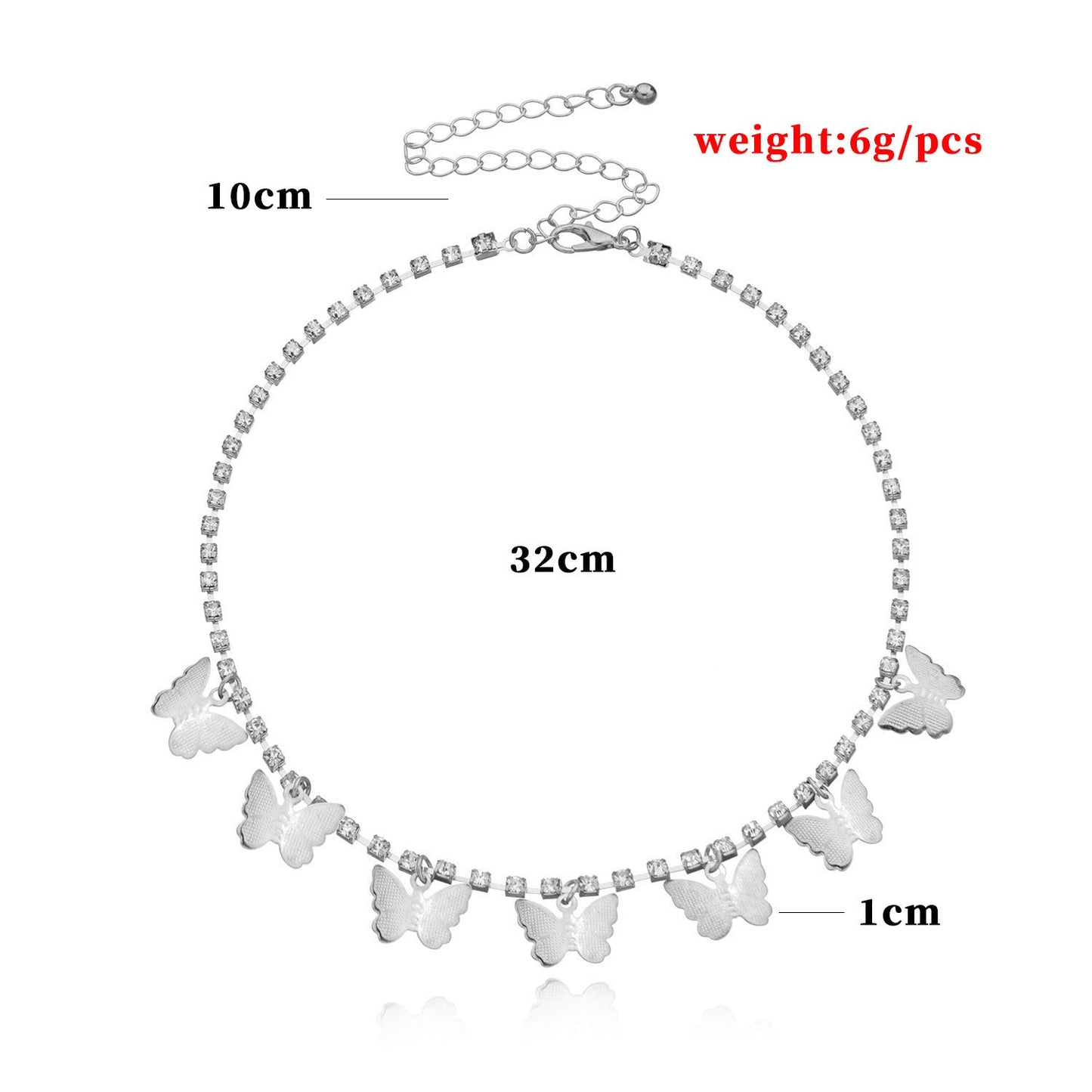 Tassel Tiny Butterfly Choker Necklace