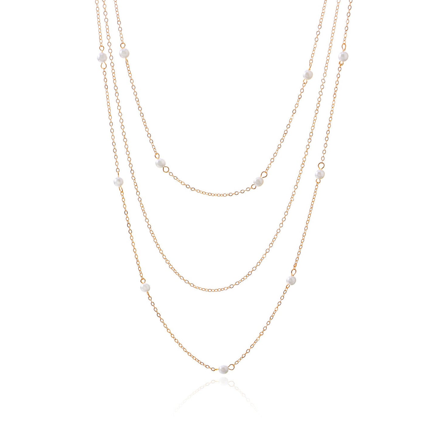 Multi Layer Pearl Necklace Choker Jewelry Long Chain Necklaces