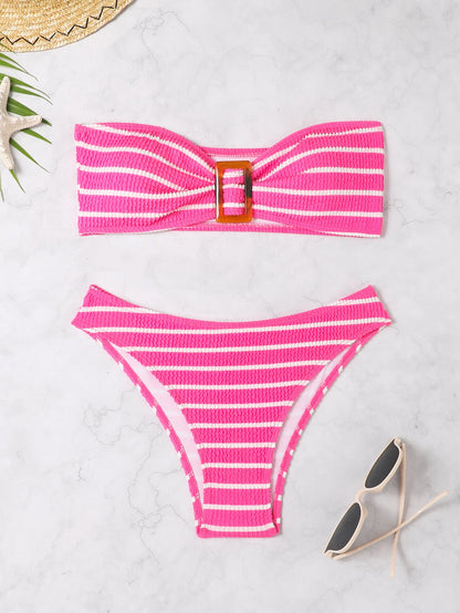 Swimsuit sexy striped tube top bikini swimsuit female bikini
