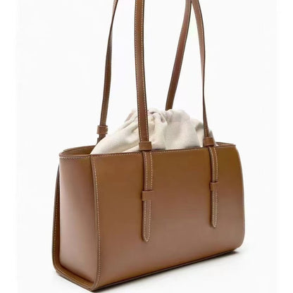 Elegant Women's Tote Purse – Fashionable Versatile Large Capacity Drawstring Bundle, Portable Shoulder Bag with Small Hobo Style hobo