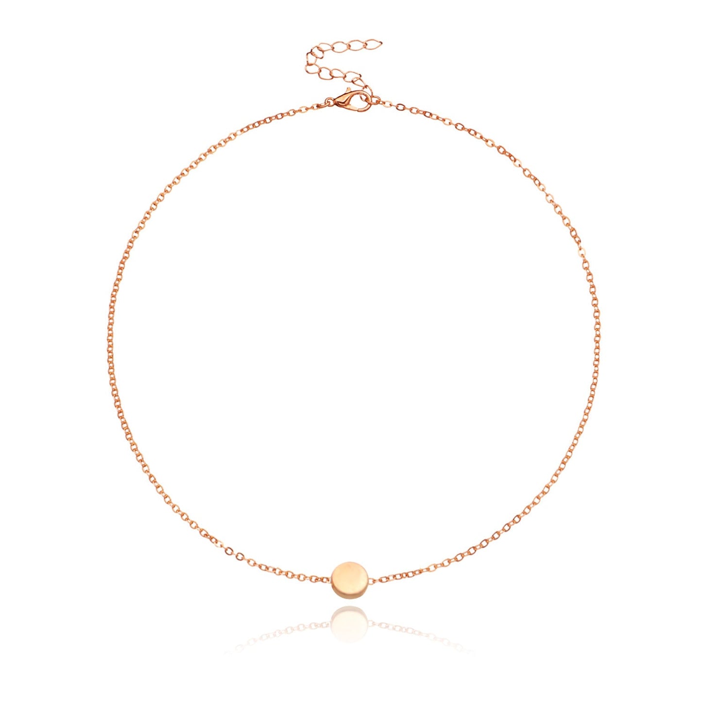 Disc Round Pendant Necklace