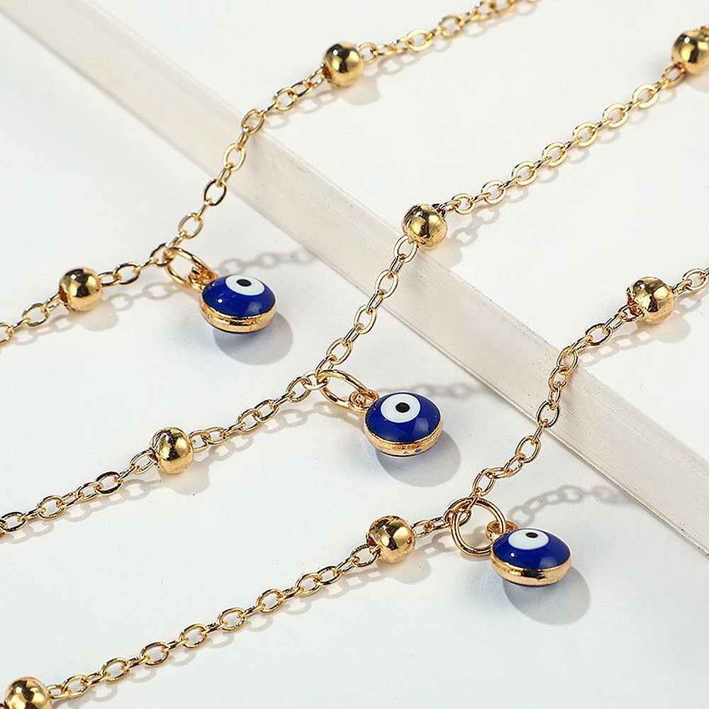 Three Layer Multilayer Chain Anklet Bracelet