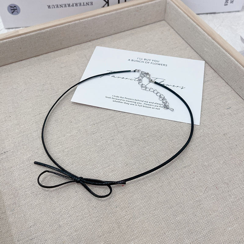 Beaded BowKnot Necklace Lovely Pearl Chokers Necklace