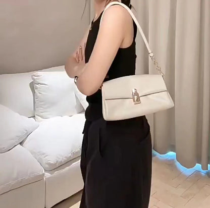 Small beige shoulder bag, bag women glacier white armpit bag, commuter top handle bag, versatile hobo bag for women