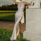 Satin Slip Dress with Low Back