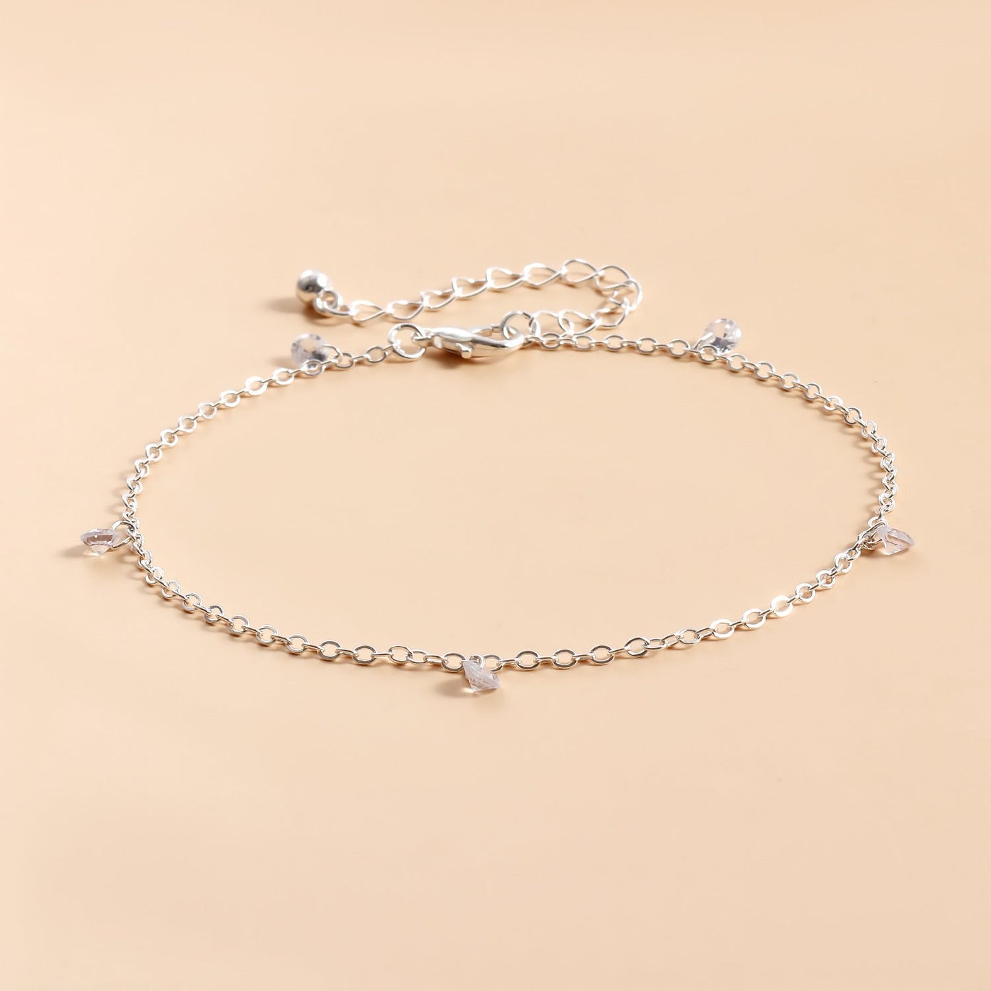 Round Zircon Charm Foot Bracelet