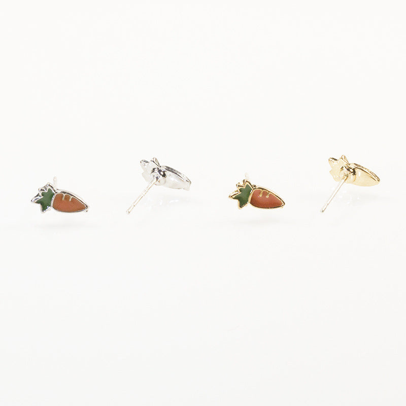 Rabbit carrot stud earrings set Jewelry