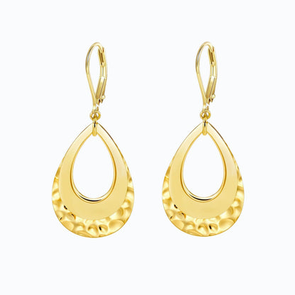 Brass real gold electroplating niche light luxury karst pleated earrings women's earrings