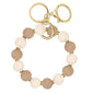 PU Tassel Keychain Women's Bag charm Silicone Beaded Keychain Wristlet Key Ring Bracelet Cute Car Key Chain Holder for Women Girls