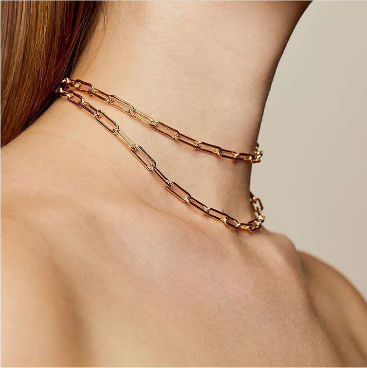Paper Clip Link Chain Necklace