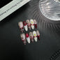 Exquisite Christmas Press on NailsHandcrafted Autumn and Winter Premium Finished Medium and Long Cute Red Beauty