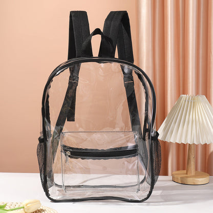 Transparent backpack, waterproof large capacity PVC storage bag, travel outdoor sports backpack purse