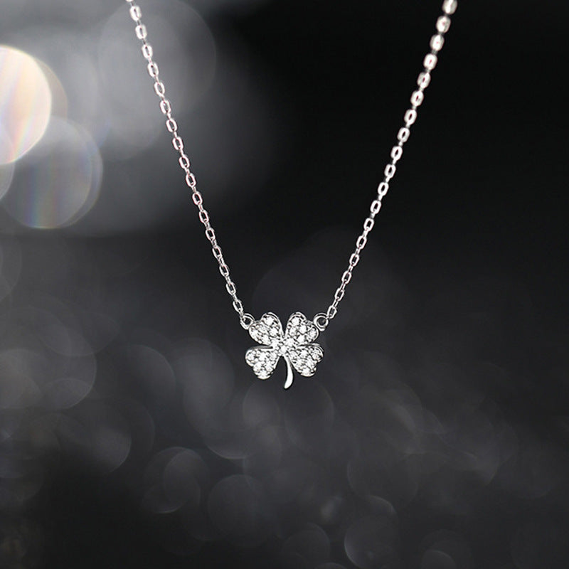 Stone Four-leaf Clover Necklace
