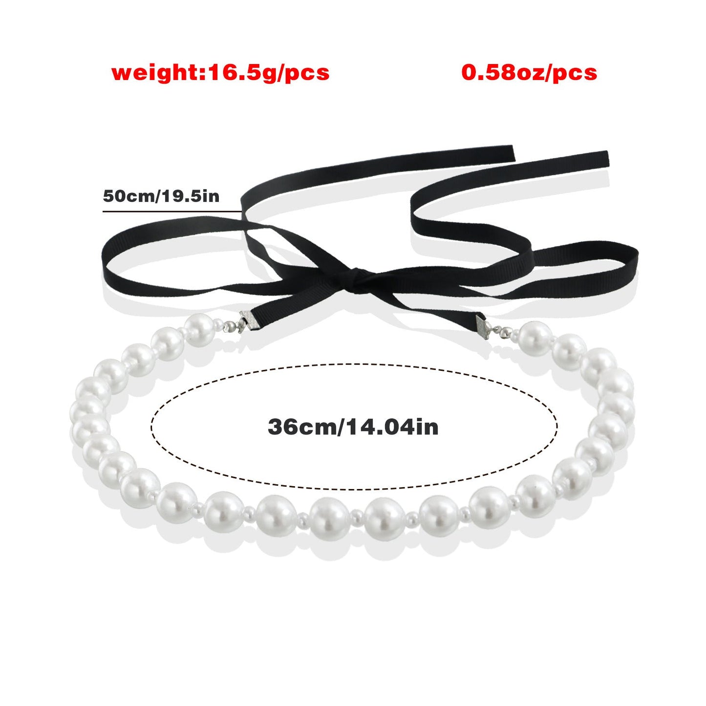 Vintage Long Bow Pearl Beaded Chain Choker DIY Lace