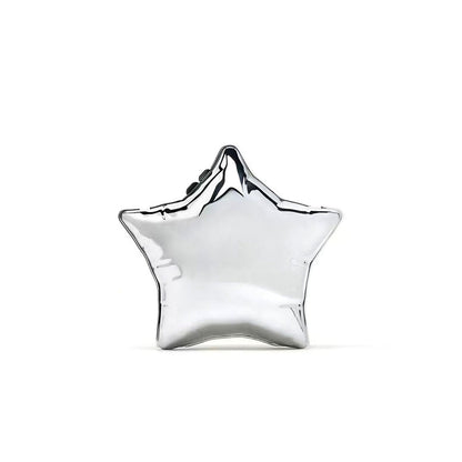 Silver Pentagram Chain evening Bag, Acrylic Mini Change, Key Lipstick Purse, Crossbody Prom Bag, Party Purse, Prom Bags Clutch, Wedding Purse