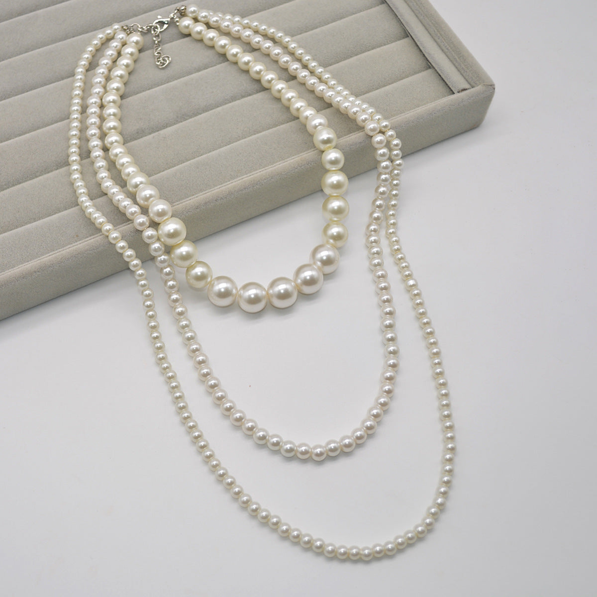 Multi Layer Long Necklace Wedding Beautiful Pearl Necklace