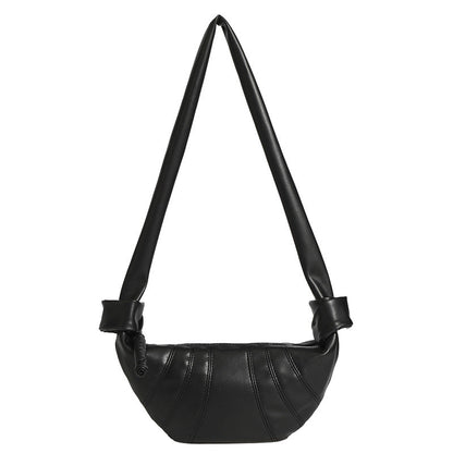 Women small crossbody design bag, women's autumn and winter fashion women's bag, croissant texture shoulder bag, crossbody armpit bag