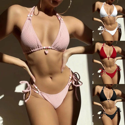 Swimsuit women's senior sensual sexy bikini solid color women's swimsuit popular swimsuit