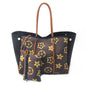Camo Leopard Black Print Beach Tote – Women’s Neoprene Travel Bag, Diving Fabric Casual Handbag