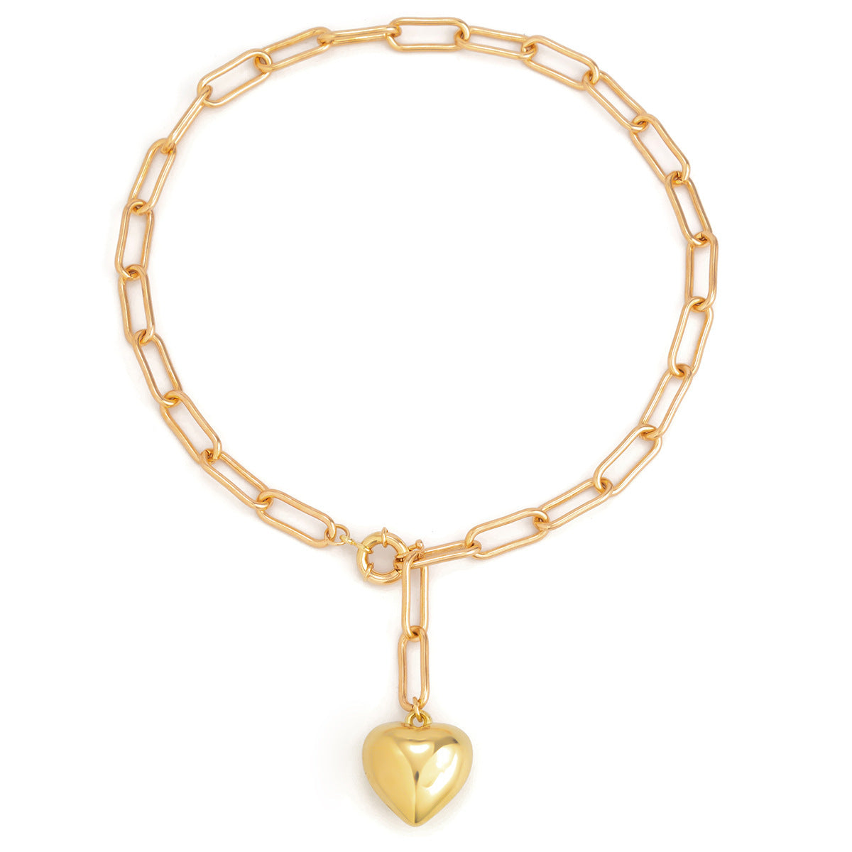 Women Simple Y-shaped Buckle Short Collar Chain Love Necklace