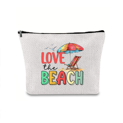 Linen printed cosmetic bag, cosmetic lipstick storage bag, small simple zipper evening clutch bag,