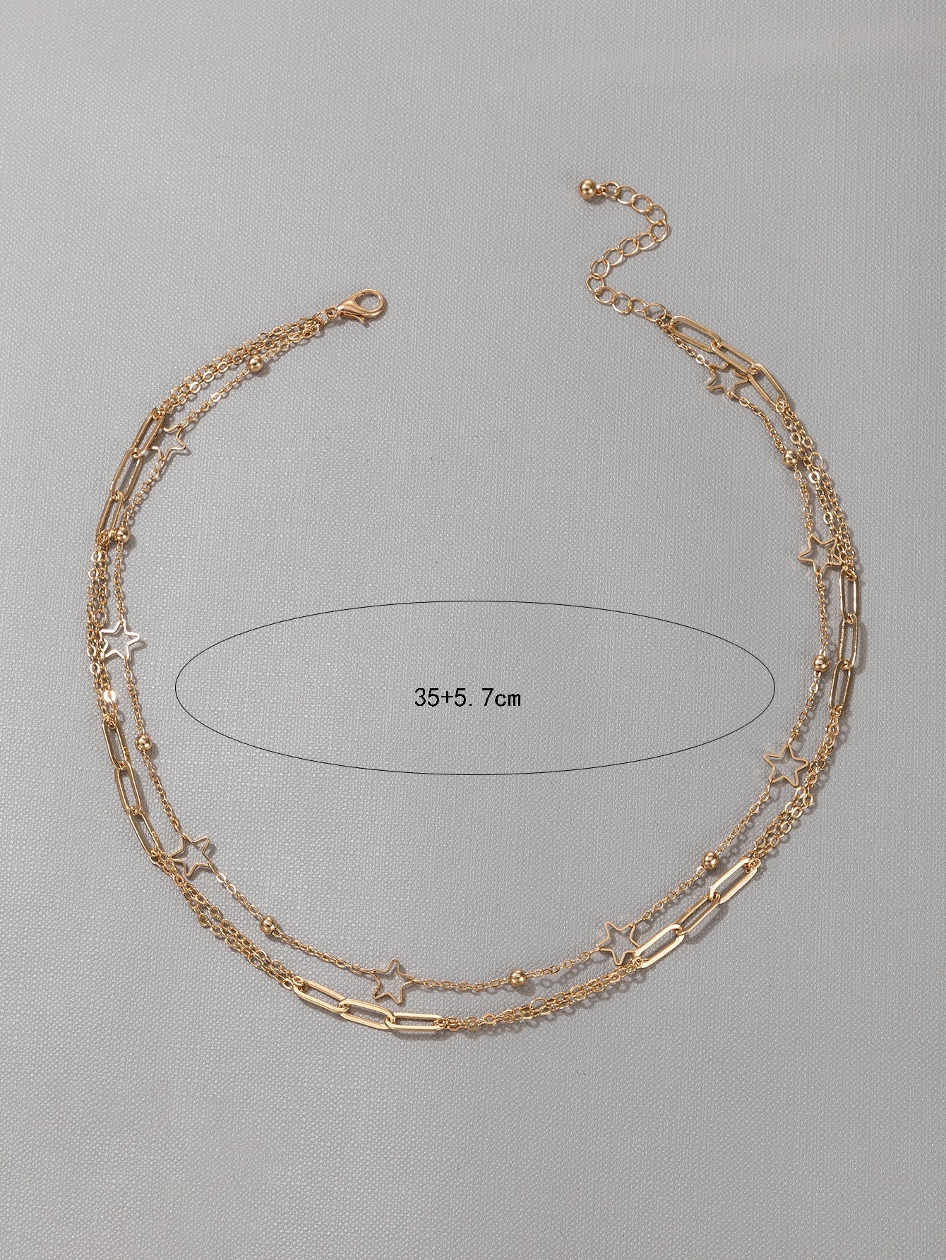Double Layers Chain Star Charm Necklace