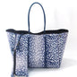 Camo Leopard Black Print Beach Tote – Women’s Neoprene Travel Bag, Diving Fabric Casual Handbag