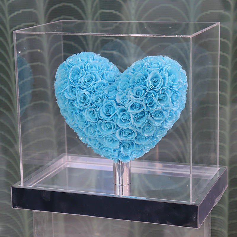 FLIPSTYLEZ LLC. Eternal Heart Preserved Red Hydrangea & Rose Mirror Box | Luxury Dried Flower Gift for Anniversary & Valentines