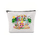 Linen printed cosmetic bag, cosmetic lipstick storage bag, small simple zipper evening clutch bag,