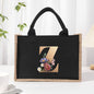 Cotton and linen canvas tote bag, printed letter tote bag, portable light handbag, gift shopping bag