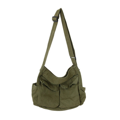 Retro Tooling Women's Shoulder Bag - Stylish Crossbody Canvas Bag with Large Capacity for Everyday Street Leisure