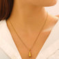Fashion Luxury Minimalist Stainless Steel Water Drop Pendant Necklace Women Dainty Clavicle Chain