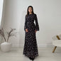 Women's Round Neck Floral Bodycon Slimming Elegant Maxi Dress
