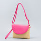 Holiday straw bag, small solid color shoulder bag, small crossbody beach bag, seaside beach bag evening clutch woven bag