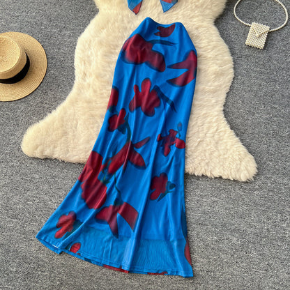 Vacation Printed Crop Top & High-Waist Skirt Set – Sexy Summer Two-Piece, Coachella Fashion Suit